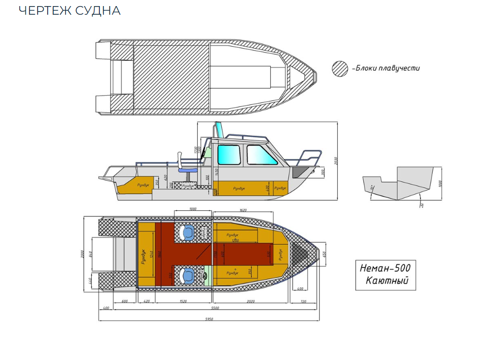 Алюминиевый катер Неман-500 (каютный) в Рязани