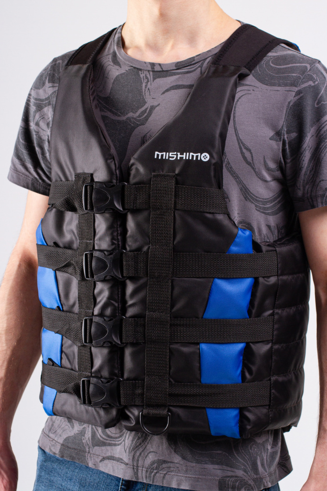 Жилет спасательный MISHIMO PRO Премиум качества Черно-синий в Рязани