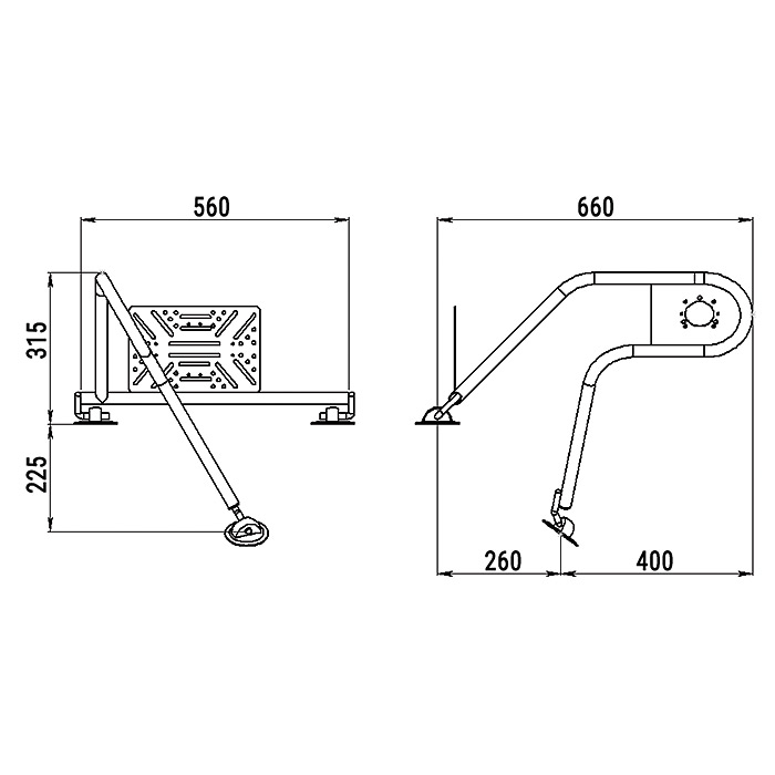 Стойка рулевая с креплением на баллон надувной лодки 25мм в Рязани