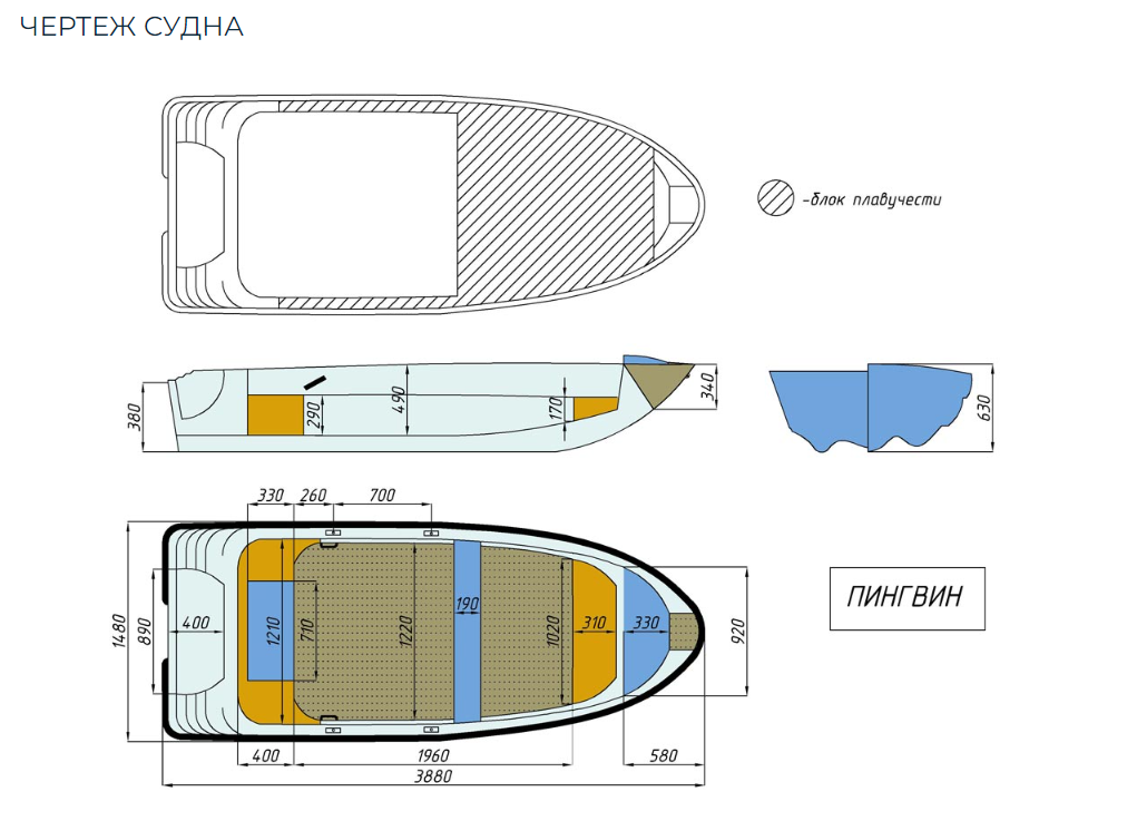 Стеклопластиковая лодка Пингвин (тримаран) в Рязани