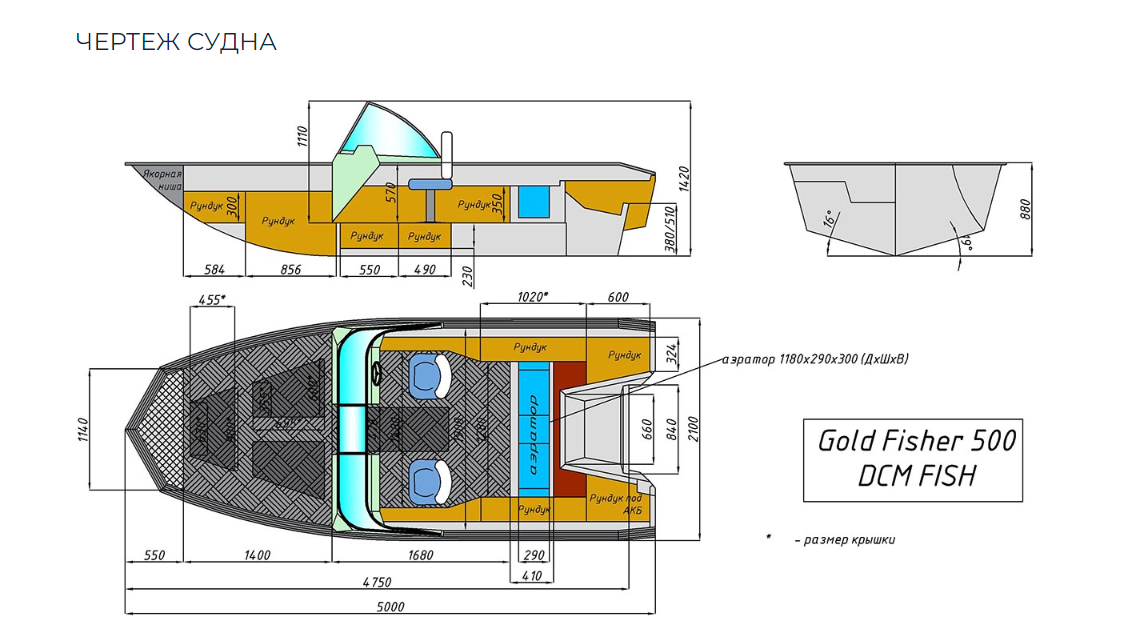Алюминиевый катер Gold Fisher 500 DCM FISH в Рязани
