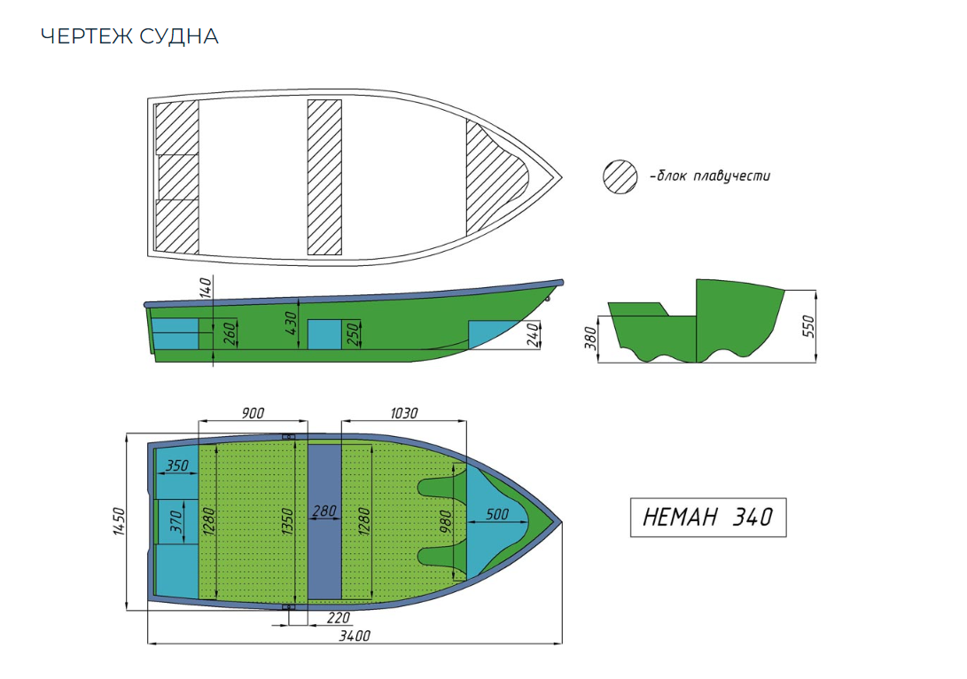 Стеклопластиковая лодка Neman-340 (тримаран) в Рязани