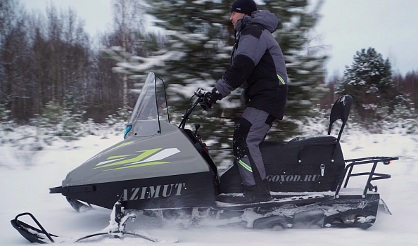 Миниснегоход Бурлак Азимут 20 л.с. , эл.запуск, реверс, тормоз гидравл, капот серый в Рязани