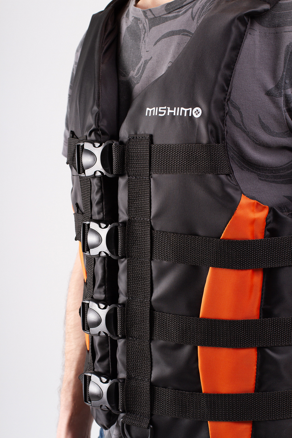 Жилет спасательный MISHIMO PRO Премиум качества Черно-оранжевый в Рязани