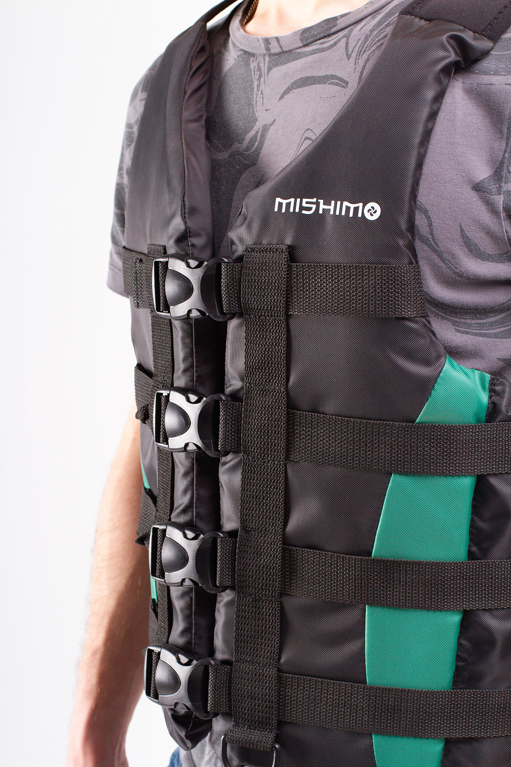 Жилет спасательный MISHIMO PRO Премиум качества Черно-зеленый в Рязани